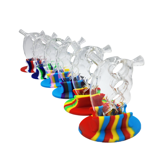 5.5″ SirEEL Knuckle Bubbler Kit with Silicone Stand | Assorted Colors