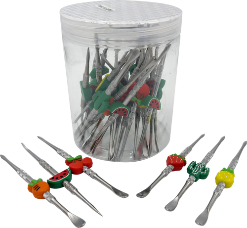 SirEEL Fruit Steel Dab Tool 30pc Jar | Assorted Fruits | Retail Display