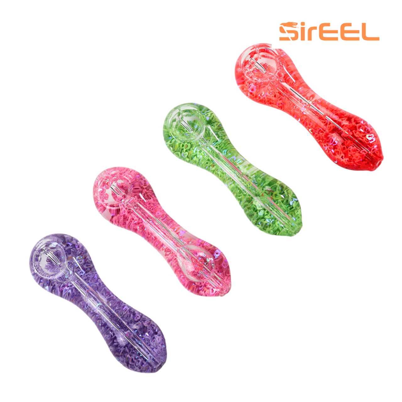 5″ SirEEL Glitter Hearts Freezable Spoon | Assorted Colors | Retail Packaging