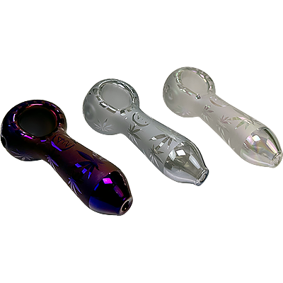 4″ SirEEL Iridized Etched Leaf Spoon