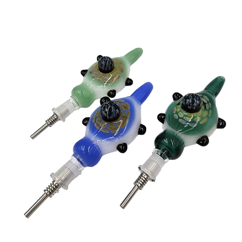 6″ SirEEL Honeycomb Marble Disc Nectar Collector | 10mm Tip | Assorted Colors