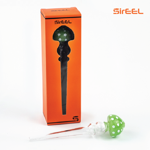 6″ SirEEL Mushroom Mouth Dab Straw | Assorted Colors | Retail Packaging