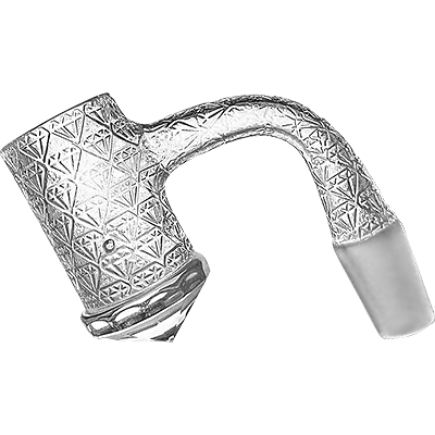 SirEEL Etched Quartz Banger with Facet Diamond Bottom | 14mm Male | Retail Packaging