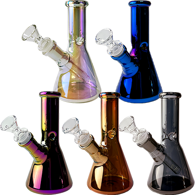 6.5″ SirEEL Electroplated Beaker Bong with Flower Bowl | Assorted Colors