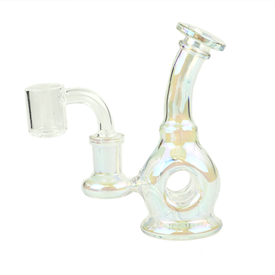 5″ SirEEL Iridized Donut Mini Rig | 14mm Quartz Banger Included