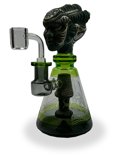 9″ SirEEL Etched 3D Head Shower Rig | 14mm Quartz Banger Included