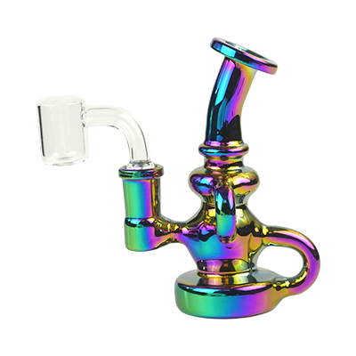 5″ SirEEL Iridized Recycler Rig | 14mm Quartz Banger Included | Retail Packaging
