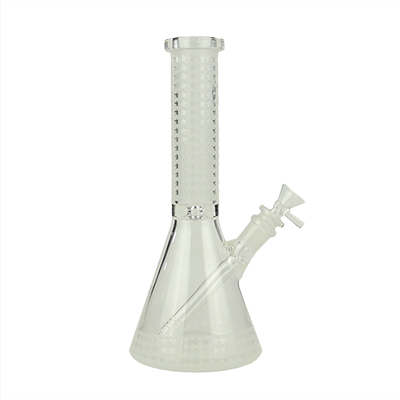 10″ SirEEL Etched Grid Beaker Bong with Flower Bowl