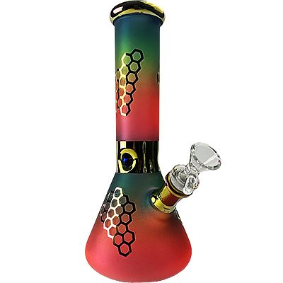 10″ SirEEL Rainbow Honeycomb Beaker Bong and Flower Bowl