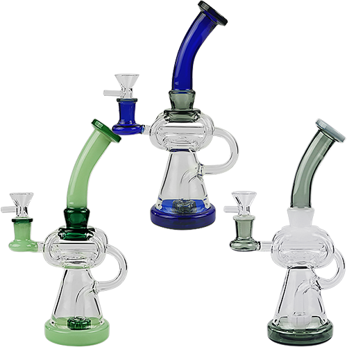 8″ SirEEL 4x Recycler Bong with Flower Bowl | Assorted Colors