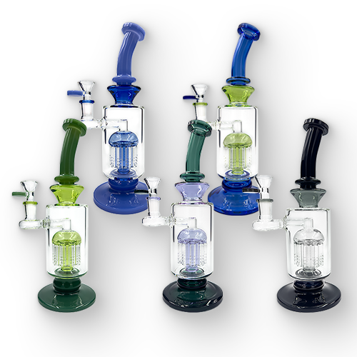 10″ SirEEL 10-Arm Tree Perc Bong | Assorted Colors | Comes with Flower Bowl